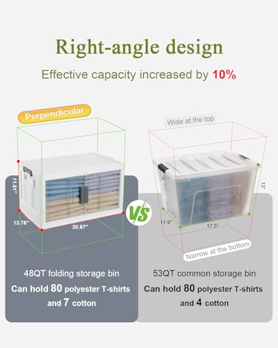OlarHike 144QT Storage Bins with Lids for Closets, Office, Dorm, 3 Pack | Multi-Lid, Lockable Cabinet, Doors & Wheels, Foldable & Collapsible, Stackable Organizers, Plastic Drawers, School, Game Day