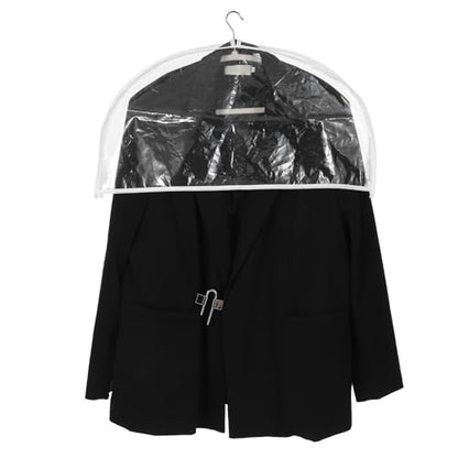 18 Pack Clear Shoulder Covers with 2" Gusset, 24" Wide x 12" High, Vinyl Dust Protectors for Hanging Clothes, Suits, Coats, Dresses, Closet Organizer