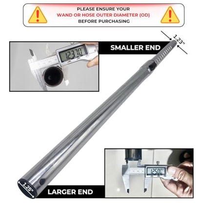 1.25 Inch Stainless Steel Vacuum Extension Wand Compatible with Vacuums using 1 1/4 Inch (1.25in) 32mm Accessories - 1 1/4 Vacuum Extension Tube for Shop Vac (Stainless Steel Extension Wand)