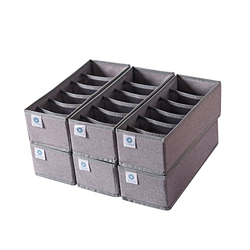 6 Pack Sock Underwear Drawer Organizer Dividers, C...