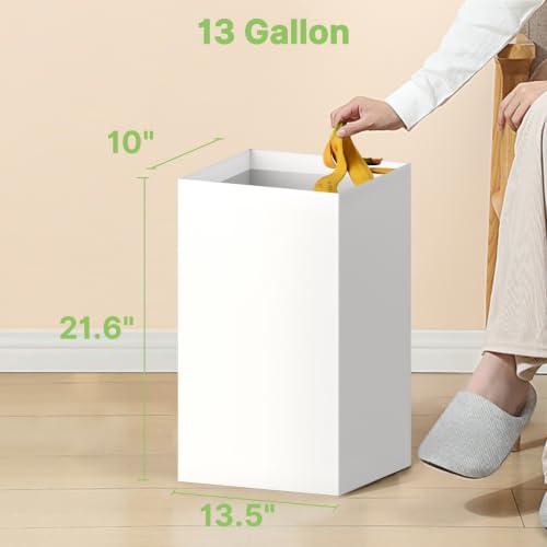 13 Gallon Disposable Trash Cans for Parties, 4 Pack, White | 13.5"L x 10.0"W x 21.6"H, Reusable, Portable, Collapsible, Recycled Cardboard Trash Can for Events Parties Camping