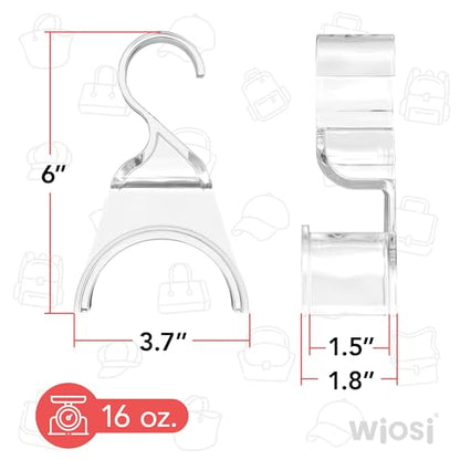 Clear Purse Hanger Closet 3 Pack, Acrylic Purse Hooks for Closet | Acrylic Purse Hooks, Space Saving Storage, Closet Purse Organizer, Bag Hanger For Closet, Clean Display
