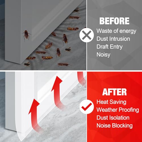 Door Draft Stopper for Side of Door Frame 1.97 in x 20 Ft T-Shaped Silicone Weather Stripping Door Seal Strip Draft Blocker - Clear