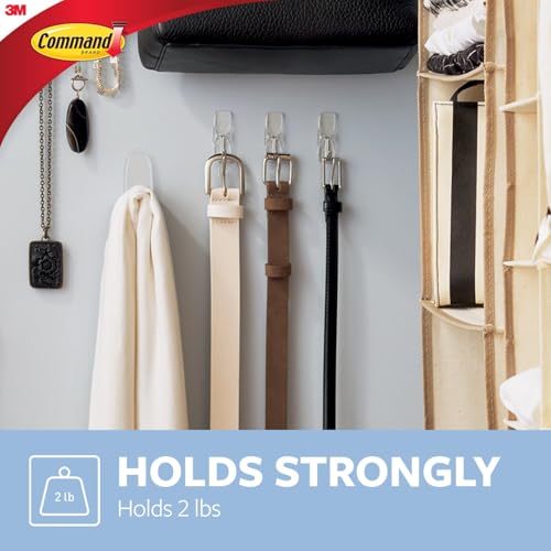 Command Medium Clear Wire Hooks, 10 Hooks, 12 Strips | Damage-Free Hanging Wall Hangers for Hanging Home Decor, Holds up to 2 lb