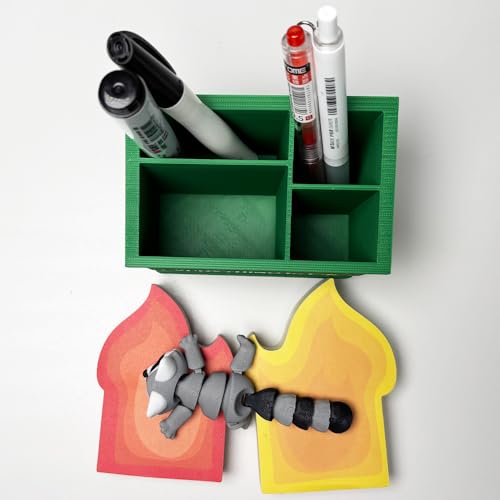 Funny Garbage Can Fire Pen Holder with 300 Sticky Notes – Cute Desk Organizer for Office, White Elephant Gag Gift for Coworkers, Men, Women – Unique Office Supplies & Decor