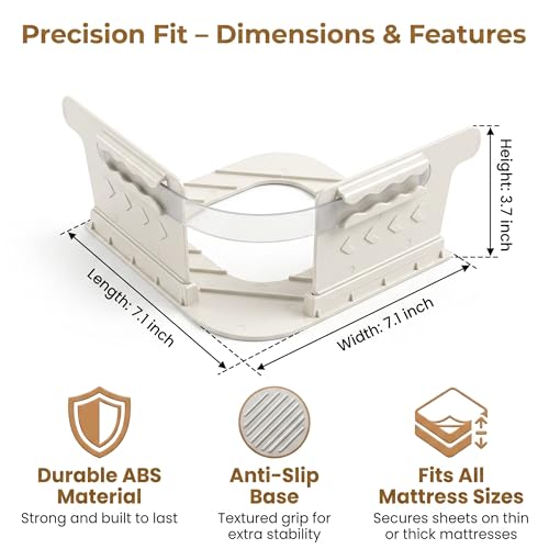 No-Lift Bed Sheet Holders for Thick Mattresses, 8PcsTriangle Sheet Straps Keep Sheets in Place All Night, Upgraded Mattress Clips with Fabric-Safe Grippers, Fitted Sheet Fasteners
