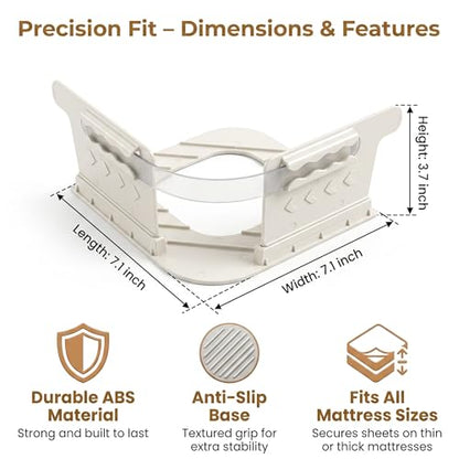 No-Lift Bed Sheet Holders for Thick Mattresses, 8PcsTriangle Sheet Straps Keep Sheets in Place All Night, Upgraded Mattress Clips with Fabric-Safe Grippers, Fitted Sheet Fasteners