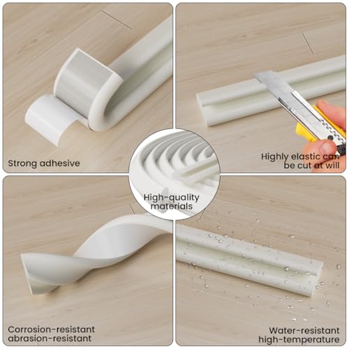 V Shape Thin Foam Weather Stripping Door Frame Seal Strip 33FT White | Draft Stopper,Insulation Winter,Weatherstripping,Gap Sealing,Soundproofing,Self-adhesive Used for Exterior Front Door Side