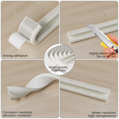 V Shape Thin Foam Weather Stripping Door Frame Seal Strip 33FT White | Draft Stopper,Insulation Winter,Weatherstripping,Gap Sealing,Soundproofing,Self-adhesive Used for Exterior Front Door Side