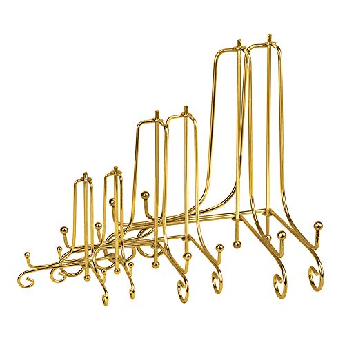 6 Pack Iron Display Stand,Gold Iron Easel Plate Ho... (Gold | Iron)