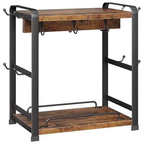 Coffee Mug Holder Countertop, Mug Rack 2 Tier Shel... (Rustic Brown)
