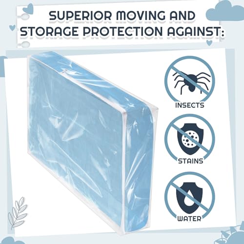 Colingmill 1 Pcs Crib Mattress Storage Bag with Zipper, 4+ Mil Clear Plastic Waterproof Crib Mattress Bag for Moving and Storage, 52.5x28x6.5 Inches