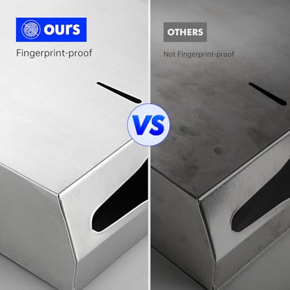 Gorlary Paper Towel Dispenser Wall Mount Commercial, Silver, Lockable | Brushed Stainless Steel, Fits C-Fold Multifold Trifold Paper Towels, Fingerprint Resistant, Touchless Hand Towels holder