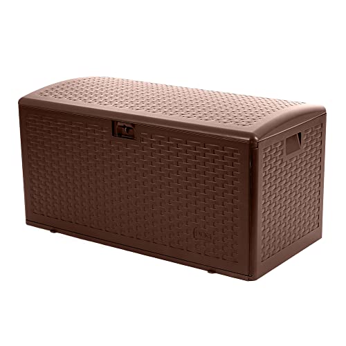 Outdoor Storage Deck Box, Standard Closure, 73 Gal... (Java Brown | Resin)