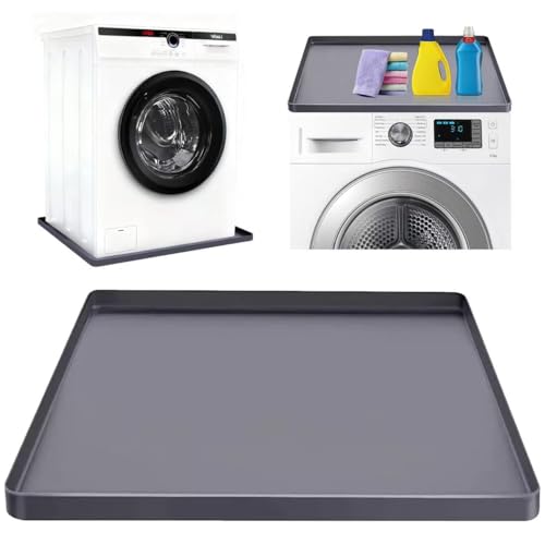 Washing Machine Drain Pan Silicone mat 27"x27" wit... (‎Grey)
