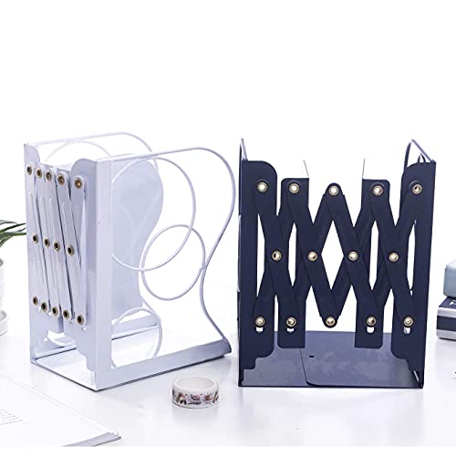 Adjustable Bookends Metal Book Ends for Heavy Book Holder | Heavy Duty, Desktop Book Organizer, Binder Holder, Nonskid Book End for Bookshelf,