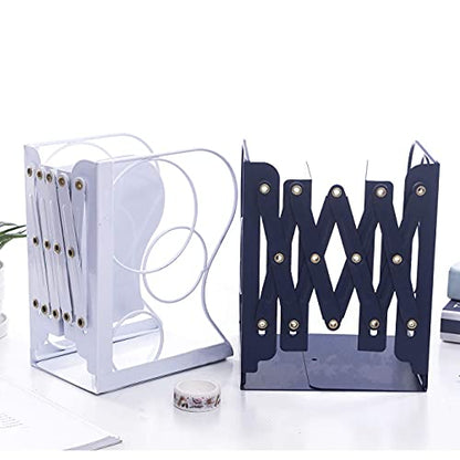Adjustable Bookends Metal Book Ends for Heavy Book Holder | Heavy Duty, Desktop Book Organizer, Binder Holder, Nonskid Book End for Bookshelf,