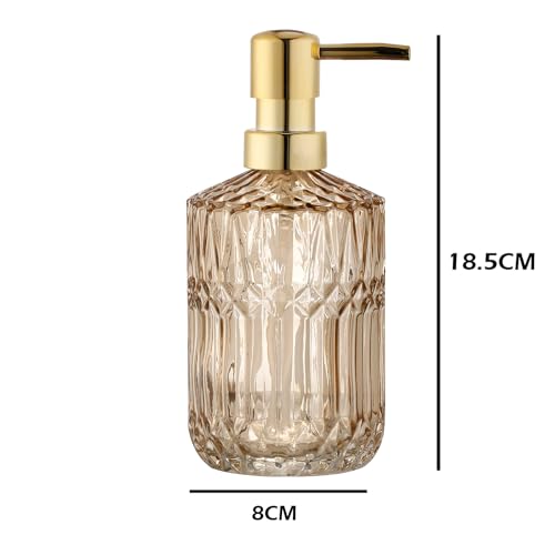 YunNasi Soap Dispenser with Pump Refillable | Liquid Hand Soap Dish Soap Dispensers for Bathroom Counter, Kitchen Sink, Amber