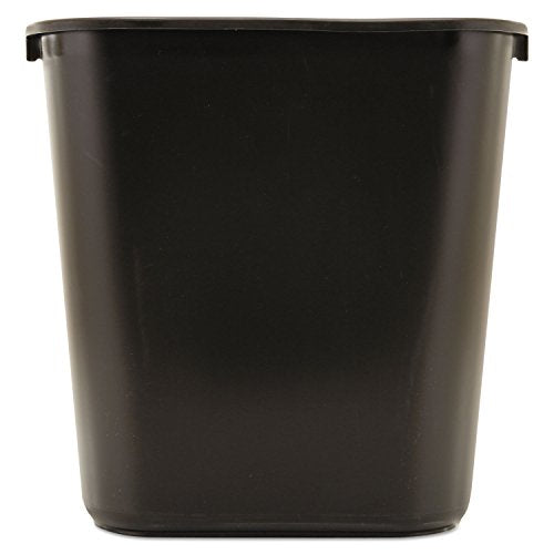 Rubbermaid Commercial Products Deskside Wastebasket/Trash Can, 3.25-Gallon/13-Quart, Black, Small, for Bedroom/Bathroom/Office, Fits Under Desk/Sink/Cabinet