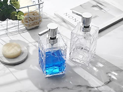 2 Pack Clear Rust Proof Soap Dispenser | Acrylic material for bathroom and kitchen countertops
