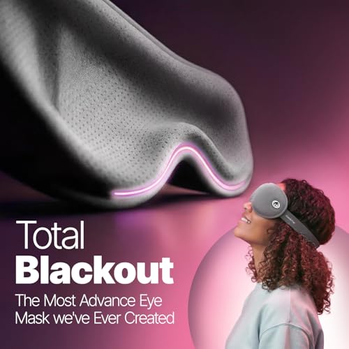 Eye Mask for Sleep with Ultimate Travel Case & Ear Plugs - DeepSpace™ Blackout Sleep Mask for Women Men, Side Sleeper Adjustable Eye Cover, Zero Eye Pressure, Memory Foam Eye Mask (Moon)