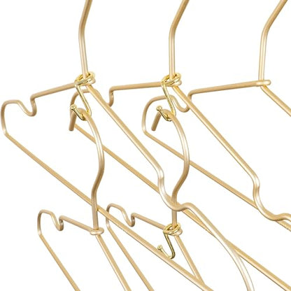 Clothes Hanger Connector Hooks, 36 Pack Gold Metal Cascading Extender Clips, Sturdy Mini Hanger Hooks for Velvet Hangers, Closet Space Saving Organizer