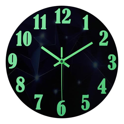 Outdoor Clocks Waterproof 12 Inch Galaxy Night Light Glass Wall Clock for Pool Patio Bathroom