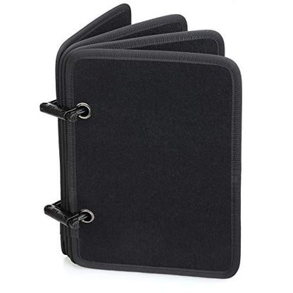 LIVANS Patch Booklet Organizer, Flip-Page Patch Book | Mini Display Patches Panel Board with Removable Ring Binders, for Morale Patches, Badges, and Collections