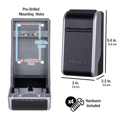 Master Lock High Capacity Key Lockbox, Combination Dial, Wall Mount