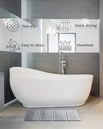 Foldable Diatomaceous Earth Bath Mat, Quick-Dry Stone Bathroom Mat, 60cm x39cm x0.9cm No Slip Absorbent Mat for Bathrooms, Households, and Kitchens
