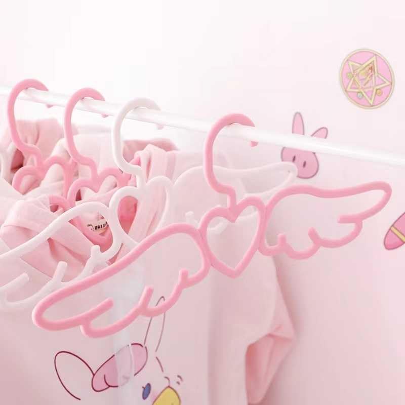 Cute Angel Wing Clothes Hanger - Heart-Shaped Design for Dorm Room - Perfect for Ties, Scarves, and Accessories (20 Pcs)