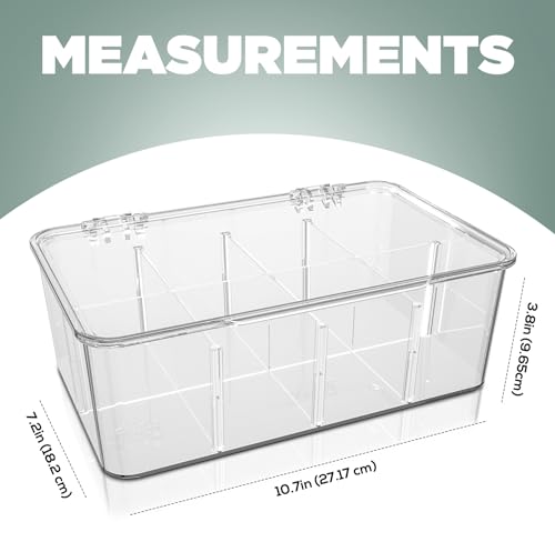 Tea Bag Organizer With Lids, (2 Pack) Clear Pantry... (Clear | Plastic)