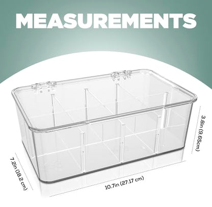 Tea Bag Organizer With Lids, (2 Pack) Clear Pantry... (Clear | Plastic)