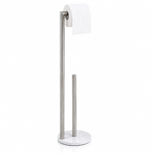 Marble Toilet Paper Holder Stand - Brushed Nickel,... (Brushed Nickel | Stainless Steel)
