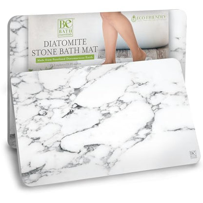 Stone Bath Drying Mat | Diatomaceous Earth Shower Mat | Non-Slip | Super Absorbent | Quick Drying | Bathroom Floor Mat, Natural, Easy to Clean (Onyx Marble, 23.5" x 15.25")