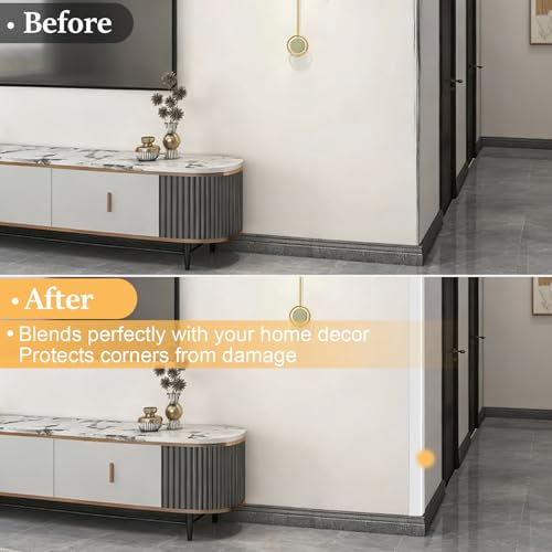 Flexible Wall Corner Guard (20ft) – Child & Pet Safe Edge Guards, Paintable & Removable Without Damage - Self-Adhesive Edge Protector for Baby Proofing, Furniture & Curved Corners (White)