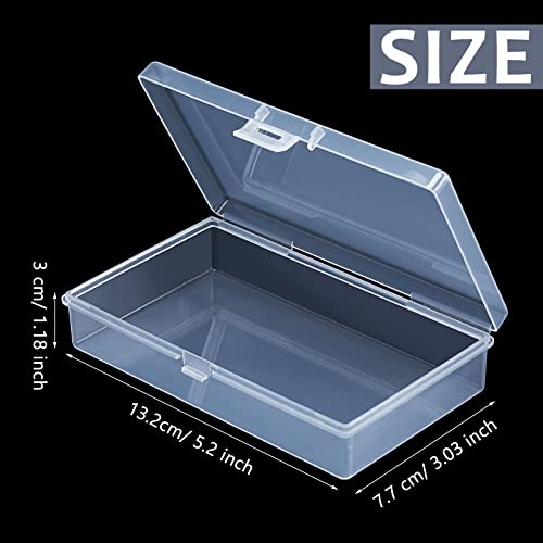 12 Pack Clear Plastic Beads Storage Containers Box with Hinged Lid for Beads and More (5.2 x 3.03 x 1.18 Inch)