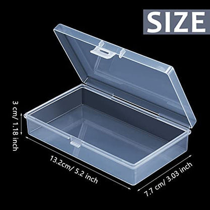 12 Pack Clear Plastic Beads Storage Containers Box with Hinged Lid for Beads and More (5.2 x 3.03 x 1.18 Inch)