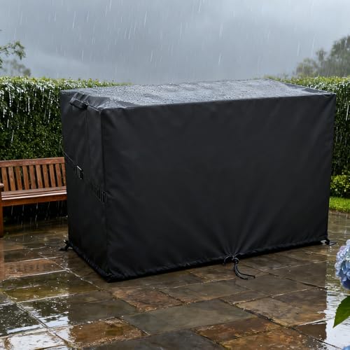 Outdoor Storage Box Cover for TARKARI 320 Gallon Deck Box | Waterproof Resin Storage Bin Cover Deck Box Covers-68" L x 32" W x 33" H