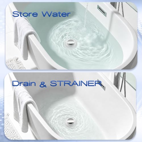 Bathtub Drain Stopper,Pop-up Tub Stopper & Strainer,Hair Catcher | Shower Drain Strainer,Tub Stopper for Bathtub Plug for Tip-Toe/Trip Lever/Lift & Turn Tub Drains