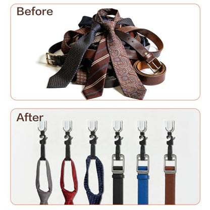 200 Pc Plastic Belt Hangers, Black Plastic Hanger Hooks for Belts and Plastic Hanger Hooks, Economic Plastic Belt Hooks Tie Hangers Bulk for Men, Closet Organizers, Storage, Retail
