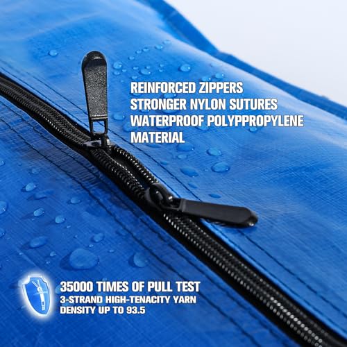 Heavy Duty Blue Moving Bags with Strong Zipper Handles Backpack Straps | 2 Pack Extra Large Storage Bags Totes Moving Boxes Packing Supplies for College Dorm Room Essentials Compatible with IKEA