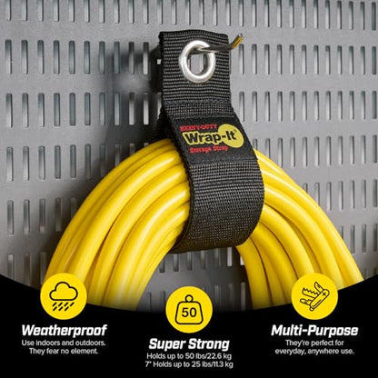 Heavy-Duty Wrap-It Storage Straps - Assorted 6-Pack | Garage Storage Extension Cord Organizer Cable Straps and Yard Cord Storage for Hose Organizer, Tools, RV Accessories