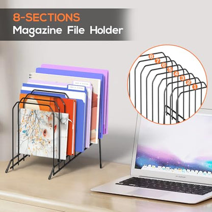 Incline Desk Magazine Folder Holder File Organizer with 8-Section