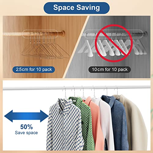SPECILITE Wire Metal Clothes Hangers Bulk 100 Pack, Ultra Thin, Silver | Perfect for Standard Size Suits, Coats, Shirts, Pants, Skirts, 16 Inch 12 Gauge, Space Saving, Non Slip