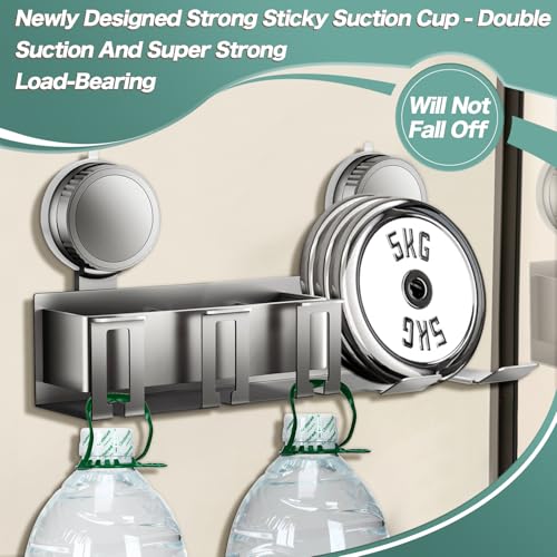 Detachable Wall Electric Toothbrush Holders, Bathroom Organizers and Storage, 3 Cups Holders Accessories Storage Decor, Hair Dryer Holder, Powerful Upgraded Sticky Suction Cup, All-Aluminum Material