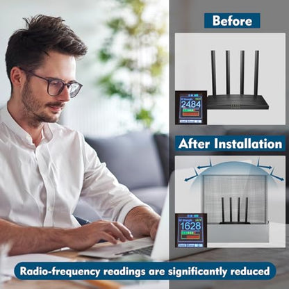 Large WiFi Router Cover - Blocks 90% of Router Emf & 5G | Emf Shielding Box Allows Uninterrupted Use WiFi - Faraday Cage Emf Protection - Two Year Warranty