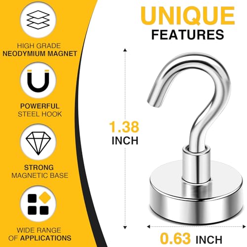 Magnetic Hooks, 30lbs+ Magnet Hook 2026 Cruise Cab... (Silver | Neodymium)