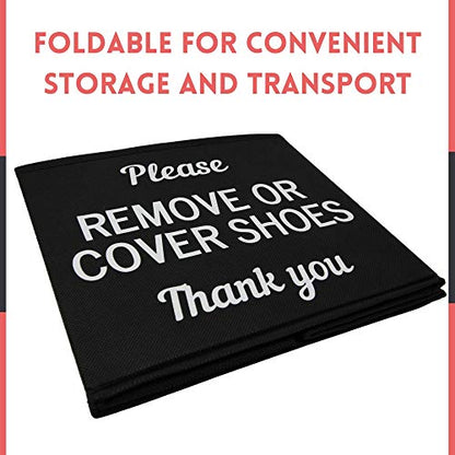 Shoe Cover Box | Disposable Shoe Bootie Holder For Realtor Listings and Open Houses | Please Cover or Remove Shoes Bin | Shoe Bootie Box (Black)