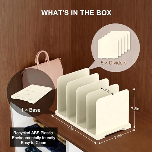 Reusable Shopping Bag Organizer, Gift Bag Organizer Storage | Adjustable Tall Shelf Divide for 40+Tote Bags, Grocery,Handbag,Purse and Paper Bag Holder for Pantries, Cabinets or Closets